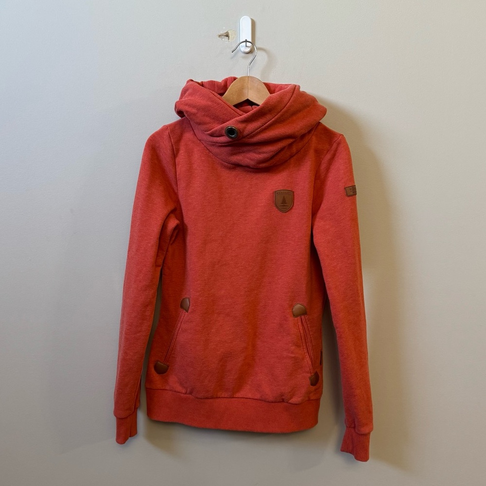 Wanakome women’s dark coral pullover cross over back hoodie